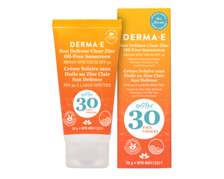 Derma E Sun Defense Clear Zinc Mineral Oil Free Sunscreen Face SPF 30 56g