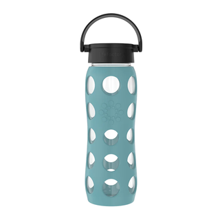 Lifefactory Glass Water Bottle with Classic Cap Home Collection Aqua Teal 22 oz