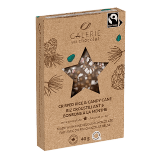 Galerie Au Chocolat Milk Chocolate Crisped Rice & Candy Cane 40g