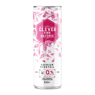 Clever Mocktails Premium Mocktail Pink G & Tonic 355mL