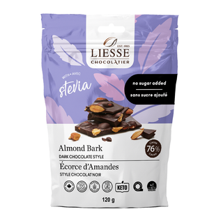 Galerie Au Chocolat Almond Bark With Stevia Dark Chocolate Style 120g