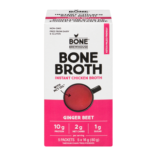 Bone Brewhouse Instant Chicken Bone Broth Ginger Beet 80g