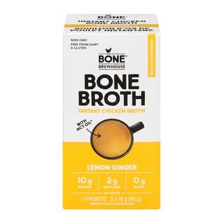 Bone Brewhouse Instant Chicken Bone Broth Lemon Ginger 80g