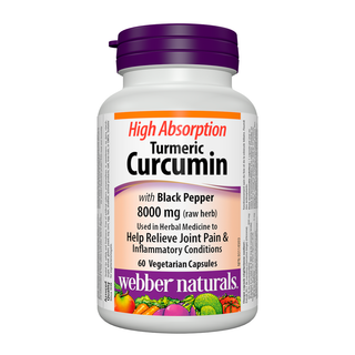 Webber Naturals Turmeric Curcumin 8000mg With Black Pepper 60 Veggie Caps