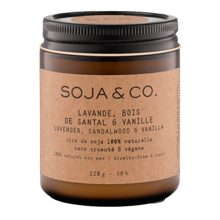 Soja And Co Soy Wax Candle Lavender, Sandalwood & Vanilla 220g