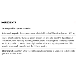 New Roots Chlorella 455mg 60 Veggie Caps