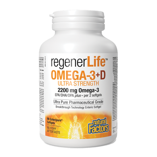 Natural Factors RegenerLife Omega-3+D 90 Softgels