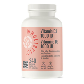 Wholistic Vitamin D3 1000 IU 240 Capsules