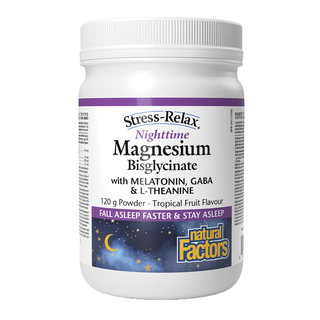 Natural Factors Magnesium Bisglycinate Night Time Tropical Fruit 120g