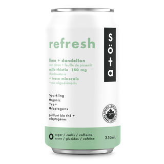 Sota Organic Sparkling Tea+Adaptogens Refresh 6x355mL