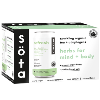 Sota Organic Sparkling Tea+Adaptogens Refresh 6x355mL