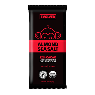 Evolved Chocolate Bar Almond Sea Salt 72% Cacao 71g