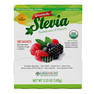 Greeniche Stevia Sachets 100 Packs