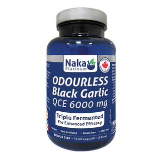 Naka Platinum Odourless Black Garlic 6000mg 60+15 Veggie Caps