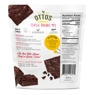 Otto's Naturals Organic Brownie Mix Classic Grain and Gluten Free 315g