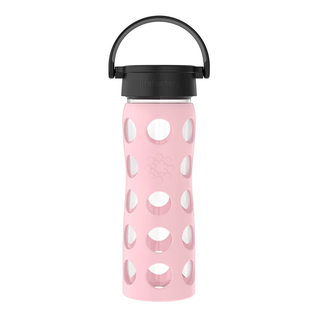 Lifefactory Glass Water Bottle With Classic Cap & Pivot Desert Rose 16 oz