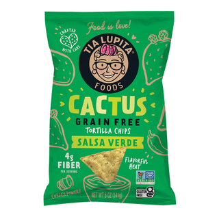 Tia Lupita Foods Cactus Tortilla Chips Grain Free Salsa Verde 141g