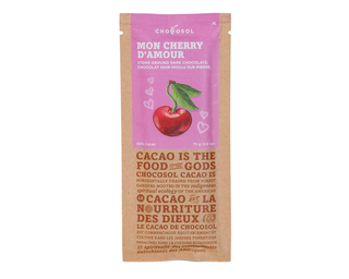 Chocosol Stone Ground Dark Choc Bar Mon Cherry D'Amour 65% 75g