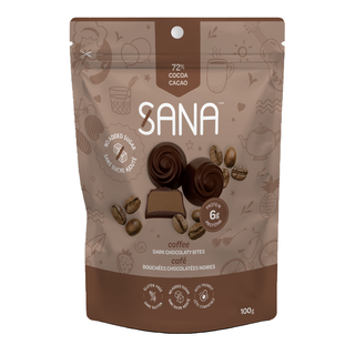 Sana Dark Chocolaty Bites Coffee 72% Cocoa 100g