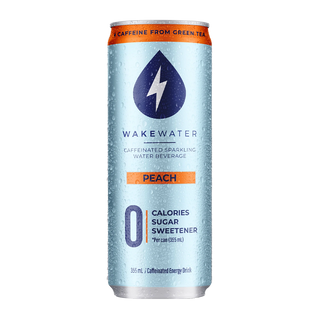 WakeWater Caffinated Sparkling Water Peach 355mL