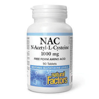 Natural Factors NAC N-Acetyl-L-Cysteine 1000mg 90 Tablets