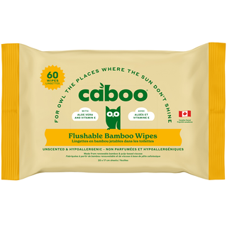 Caboo Flushable Bamboo Wipes 60 Counts