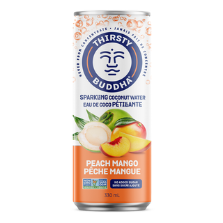 Thirsty Buddha Sparkling Coconut Water Peach Mango 330mL