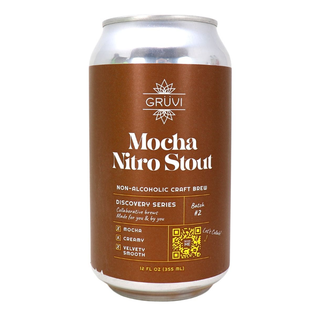 Gruvi Non Alcoholic Craft Beer Mocha Nitro Stout 6x355mL