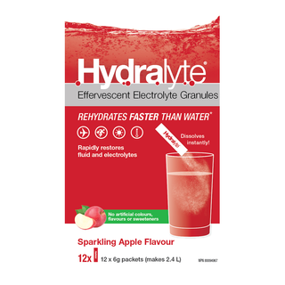 Hydralyte Electrolyte Granules Sparkling Apple 12x6g