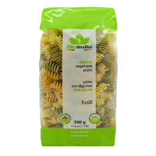 Bioitalia Organic Vegetable Tri-Color Pasta fusilli 500g