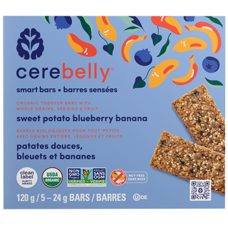 Cerebelly Smart Bars Sweet Potato Blueberry Banana 5x24g