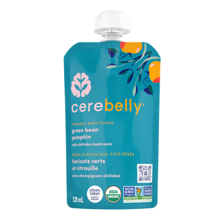 Cerebelly Organic Baby Puree Green Bean Pumpkin 128mL