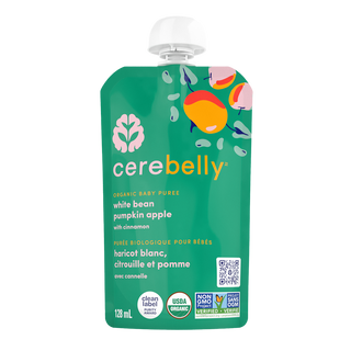 Cerebelly Organic Baby Puree White Bean Pumpkin Apple 128mL