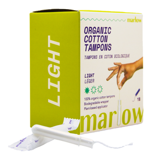 Marlow Organic Cotton Tampons Light 18 Counts