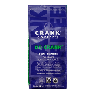 Crank Coffee Organic Coffee Whole Bean De-Crank 340g