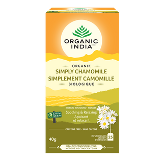 Organic India Organic Simply Chamomile Tea Caffeine Free 25 Tea Bags