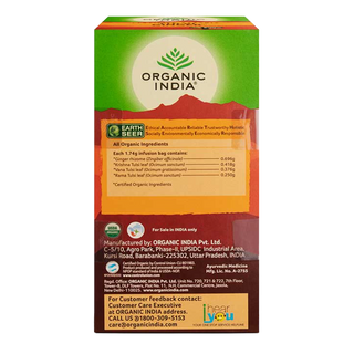 Organic India Organic Tulsi Ginger Tea Caffeine Free 25 Tea Bags