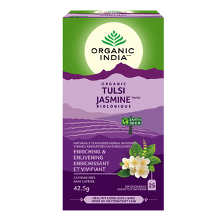 Organic India Organic Tulsi Jasmine Tea Caffeine Free 25 Tea Bags