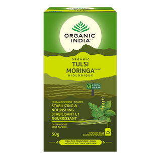 Organic India Organic Tulsi Moringa Tea Caffeine Free 25 Tea Bags