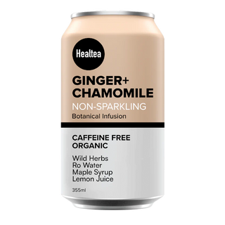 Healtea Organic Non-Sparkling Beverage Caffeine Free Ginger+Chamomile 355mL