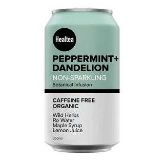 Healtea Organic Non-Sparkling Beverage Caffeine Free Peppermint+Dandelion 355mL