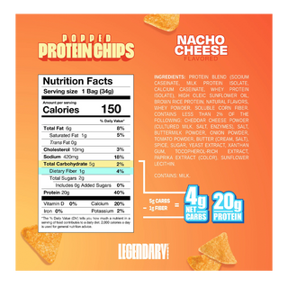 Legendary Foods Popped Protein Chips Nacho Cheese 34g