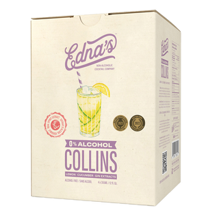 Edna's Non-Alcoholic Cocktail Gin Extracts Collins 4x355mL