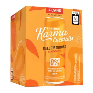 Farming Karma Non-Alchoholic Beverage Mellow Mimosa Mango 4x285mL