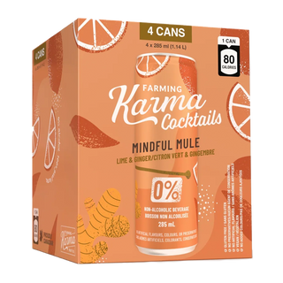 Farming Karma Non-Alchoholic Beverage Mindful Mule Lime & Ginger 4x285mL