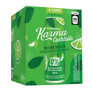 Farming Karma Non-Alchoholic Beverage Musing Mojito Mint & Lime 4x285mL