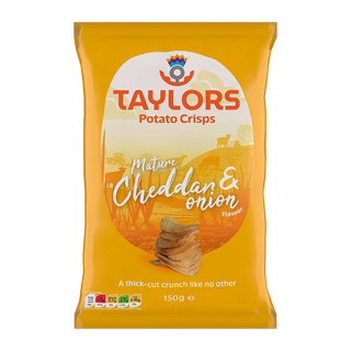 TAYLORS Potato Crisps Mature Cheddar & Onion 150g