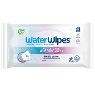 WaterWipes Adult Care Sensitive Wipes 30 Counts