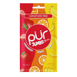 Pur Gum Jumbo Strawberry Orange Banana 81g