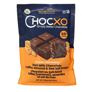 ChocXO Dark Milk Chocolate Toffee Almond & Sea Salt Snaps 98g